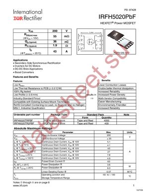 IRFH5020TR2PBF datasheet  